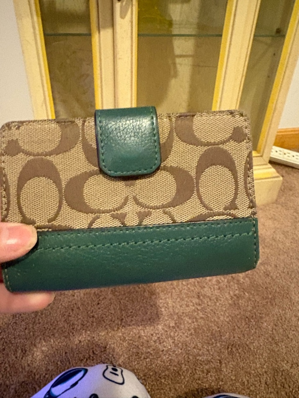 Coach Pebbled Leather Green Shoulder Bag and matching wallet vintage - Picture 16 of 16